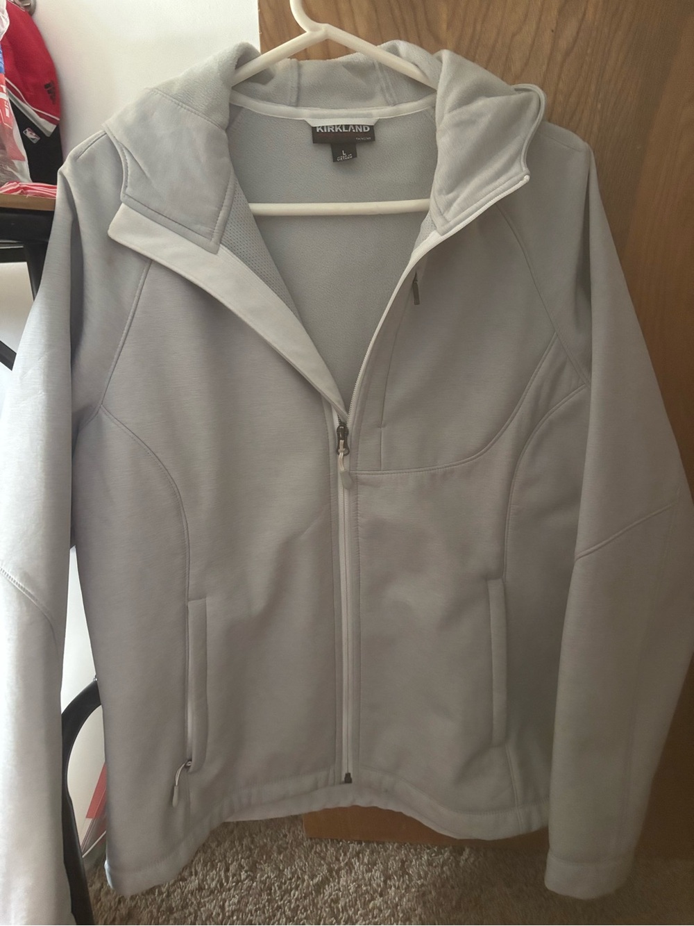 Kirkland Signature Light Gray Hooded Utility Jacket